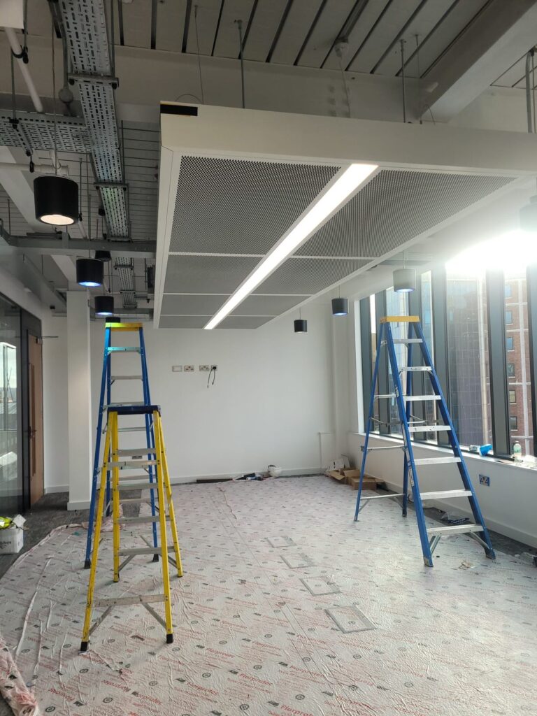 Linear lighting office fit out